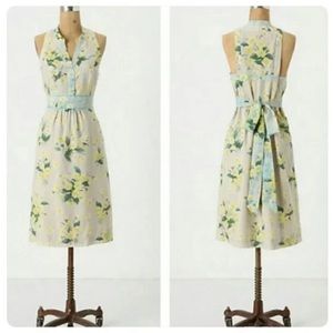 NWOT Anthroplologie Maeve Silk-blend Dutch Yellow Floral Dress